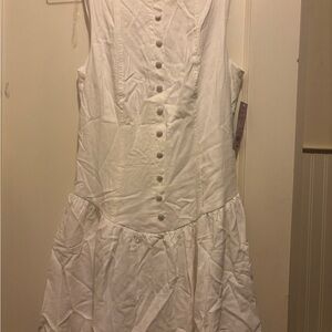 Wild Fable White Button-Front Mini Dress